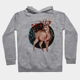 Nordic Folk Art, Woodland Animal Folk Art Stag Hoodie